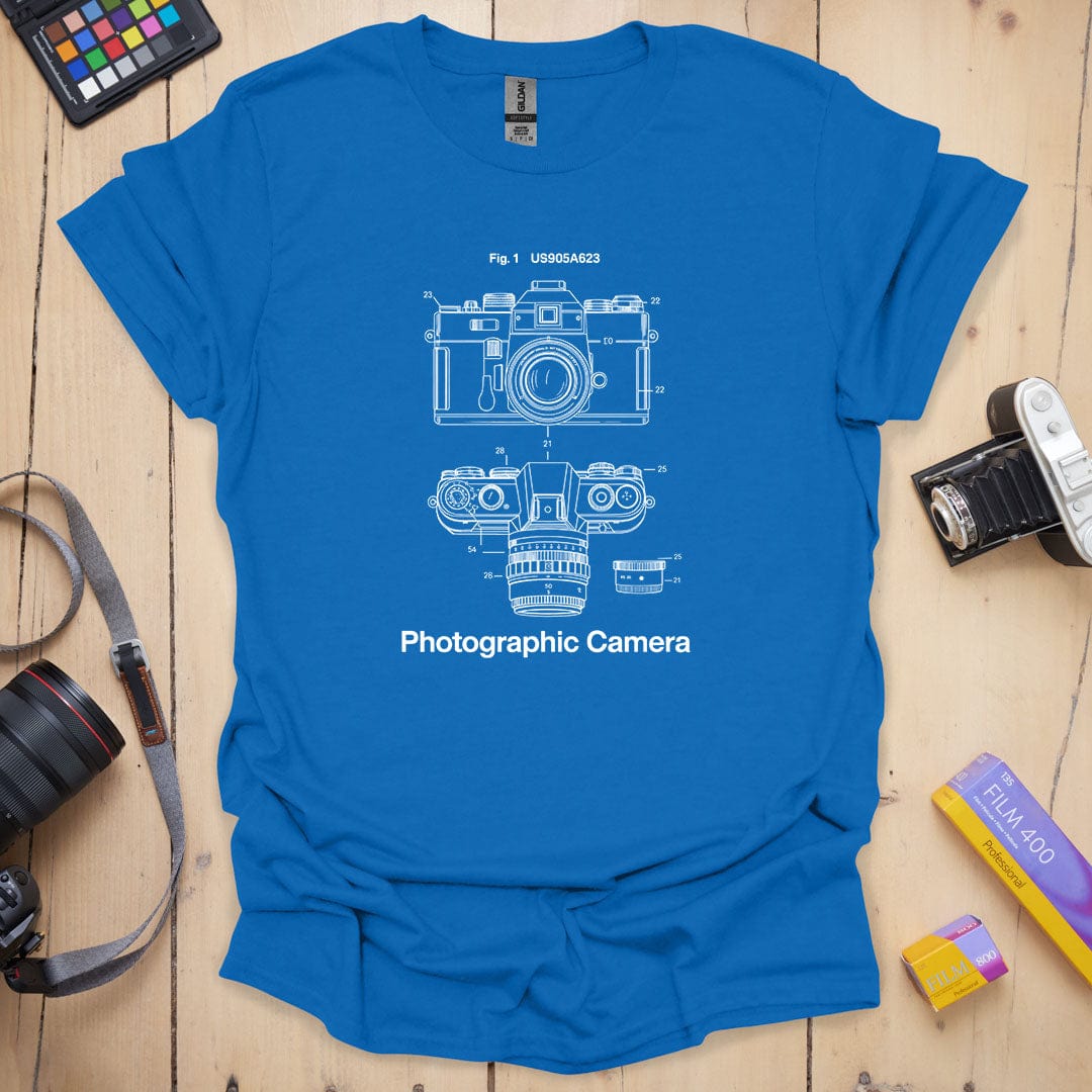 T-Shirt With Camera Patent Blueprint Design