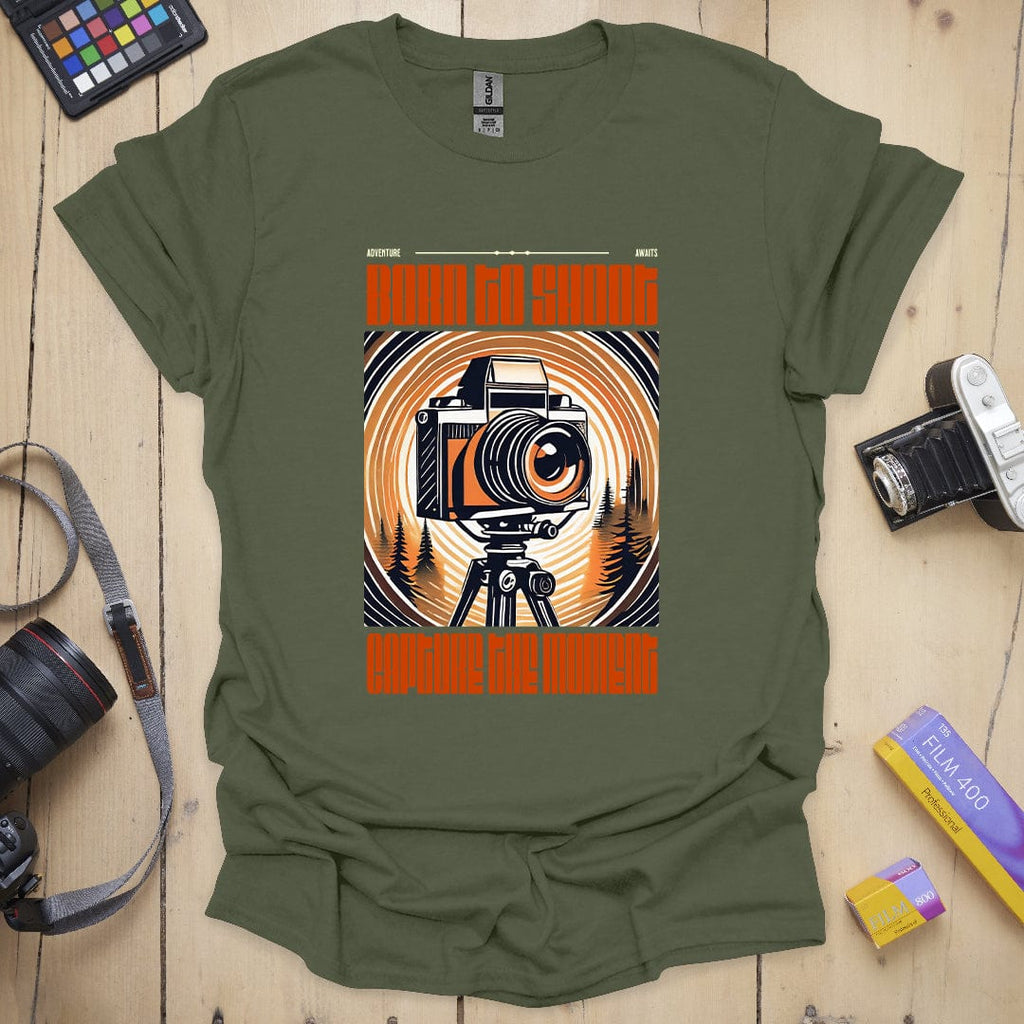 T-Shirt With Born To Shoot Photography Graphic