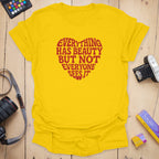 T-Shirt With Retro Heart-Shaped Beauty Message