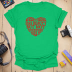 T-Shirt With Retro Heart-Shaped Beauty Message