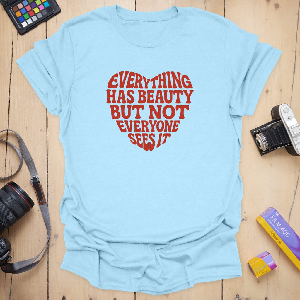 T-Shirt With Retro Heart-Shaped Beauty Message