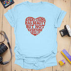T-Shirt With Retro Heart-Shaped Beauty Message