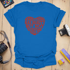 T-Shirt With Retro Heart-Shaped Beauty Message