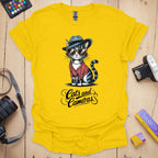 T-Shirt With Cats and Cameras Graphic