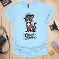 T-Shirt With Cats and Cameras Graphic