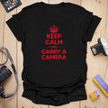 T-Shirt With Bold Red Camera Photography Graphic