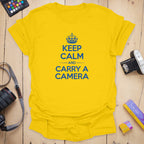 T-Shirt With Bold Red Camera Photography Graphic