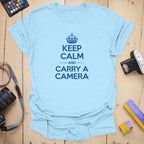 T-Shirt With Bold Red Camera Photography Graphic