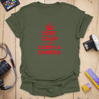 T-Shirt With Bold Red Camera Photography Graphic