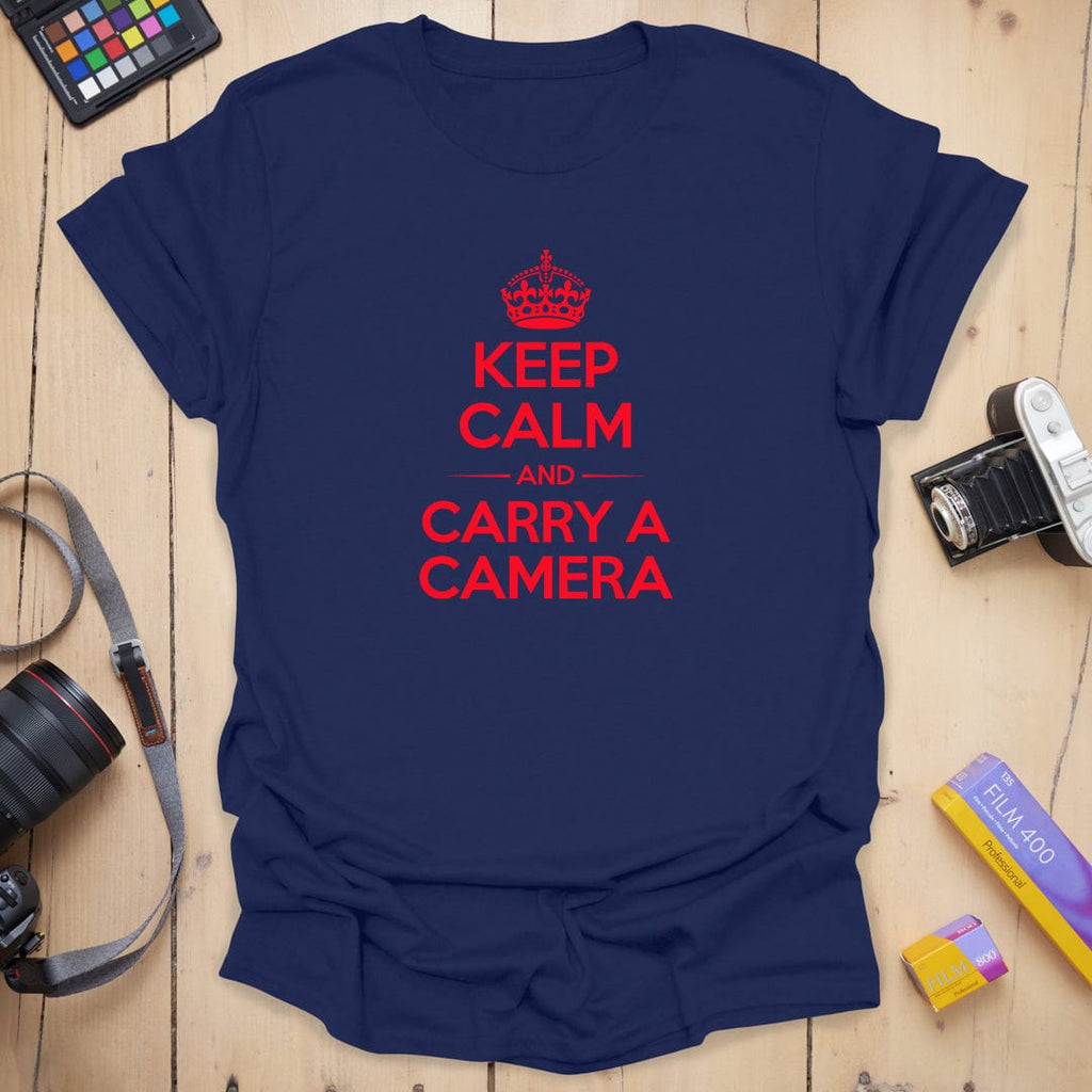 T-Shirt With Bold Red Camera Photography Graphic