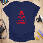 T-Shirt With Bold Red Camera Photography Graphic