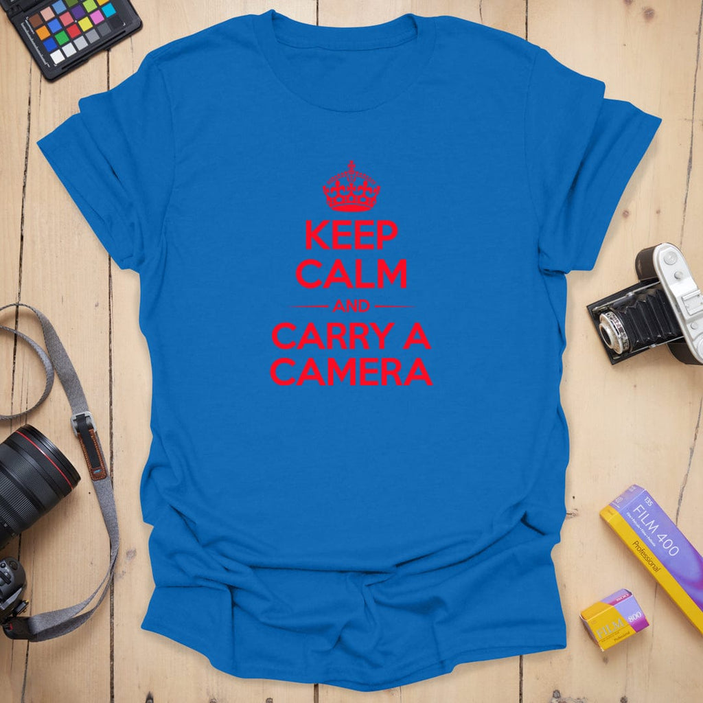 T-Shirt With Bold Red Camera Photography Graphic