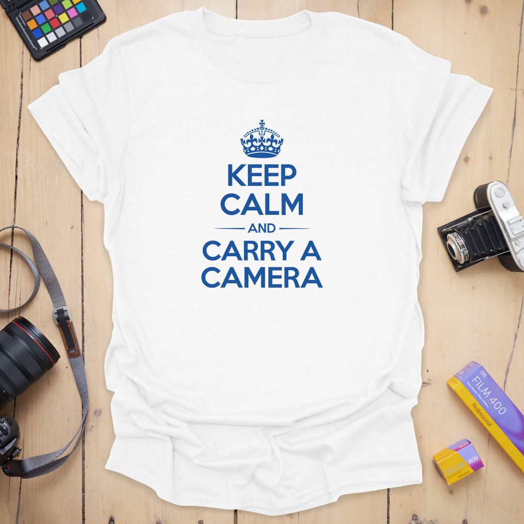 T-Shirt With Bold Red Camera Photography Graphic