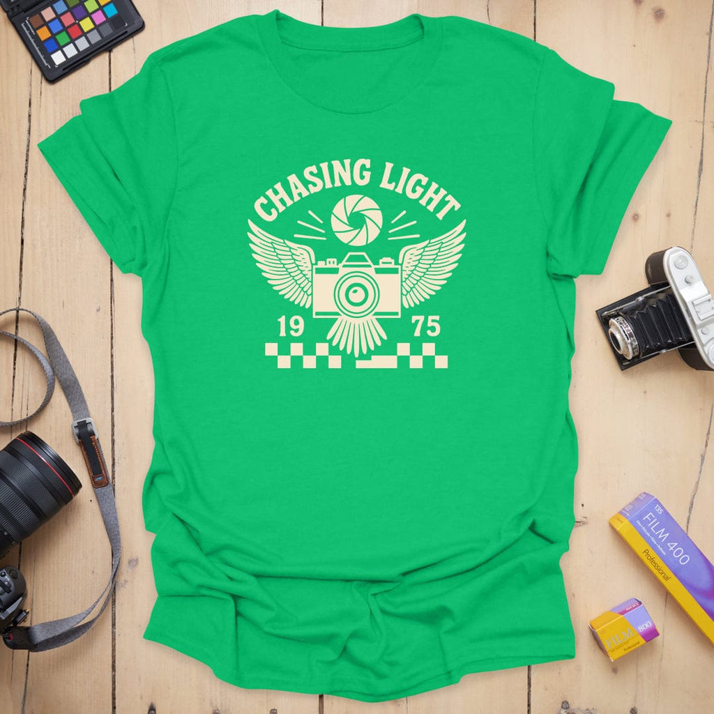 T-Shirt With Winged Camera Graphic for Light Chasers