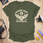 T-Shirt With Winged Camera Graphic for Light Chasers