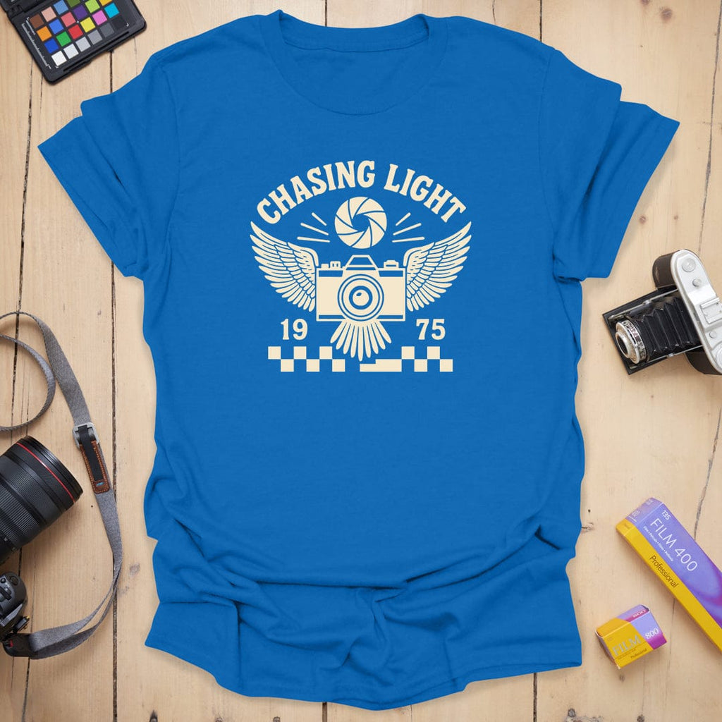 T-Shirt With Winged Camera Graphic for Light Chasers