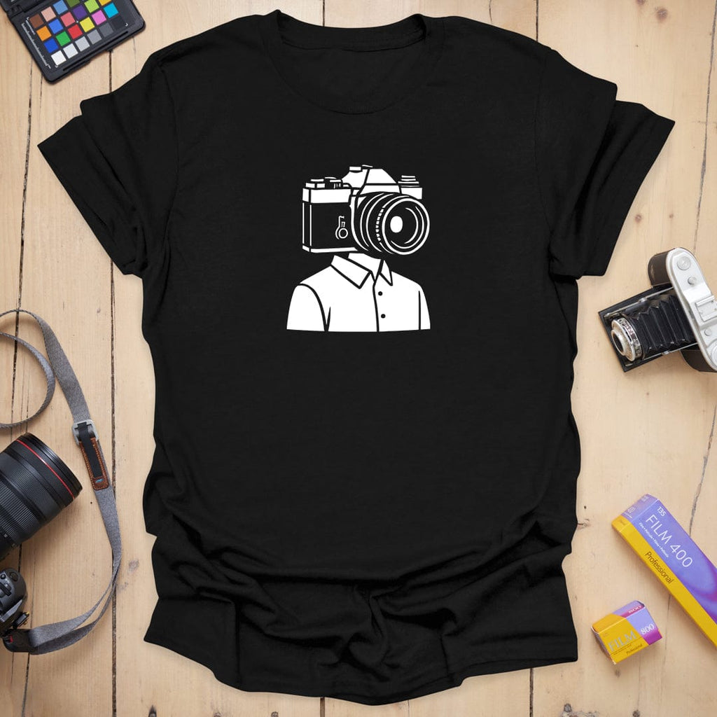 T-Shirt With Camera Head Graphic for Photography Fans