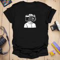 T-Shirt With Camera Head Graphic for Photography Fans