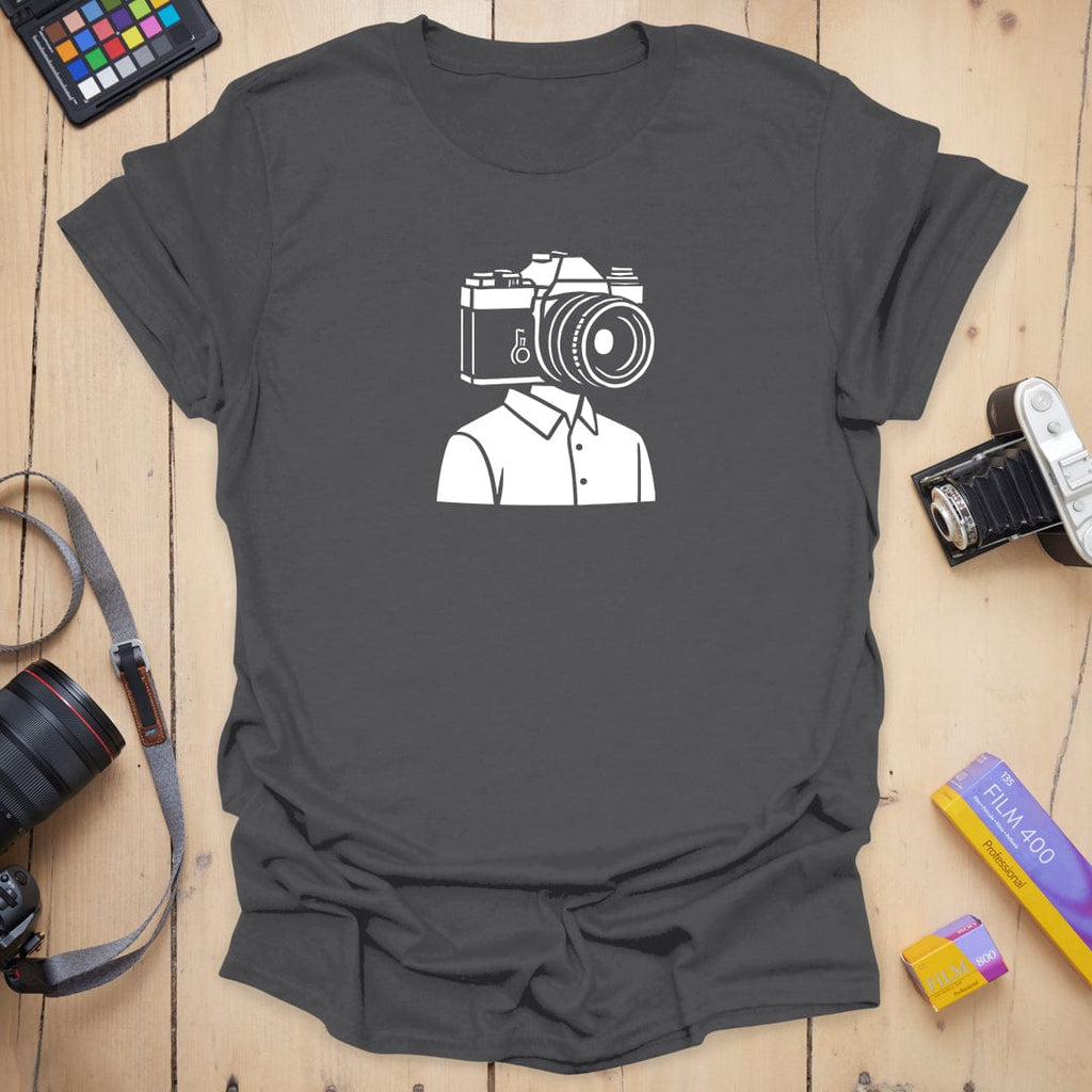 T-Shirt With Camera Head Graphic for Photography Fans