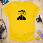 T-Shirt With Camera Head Graphic for Photography Fans