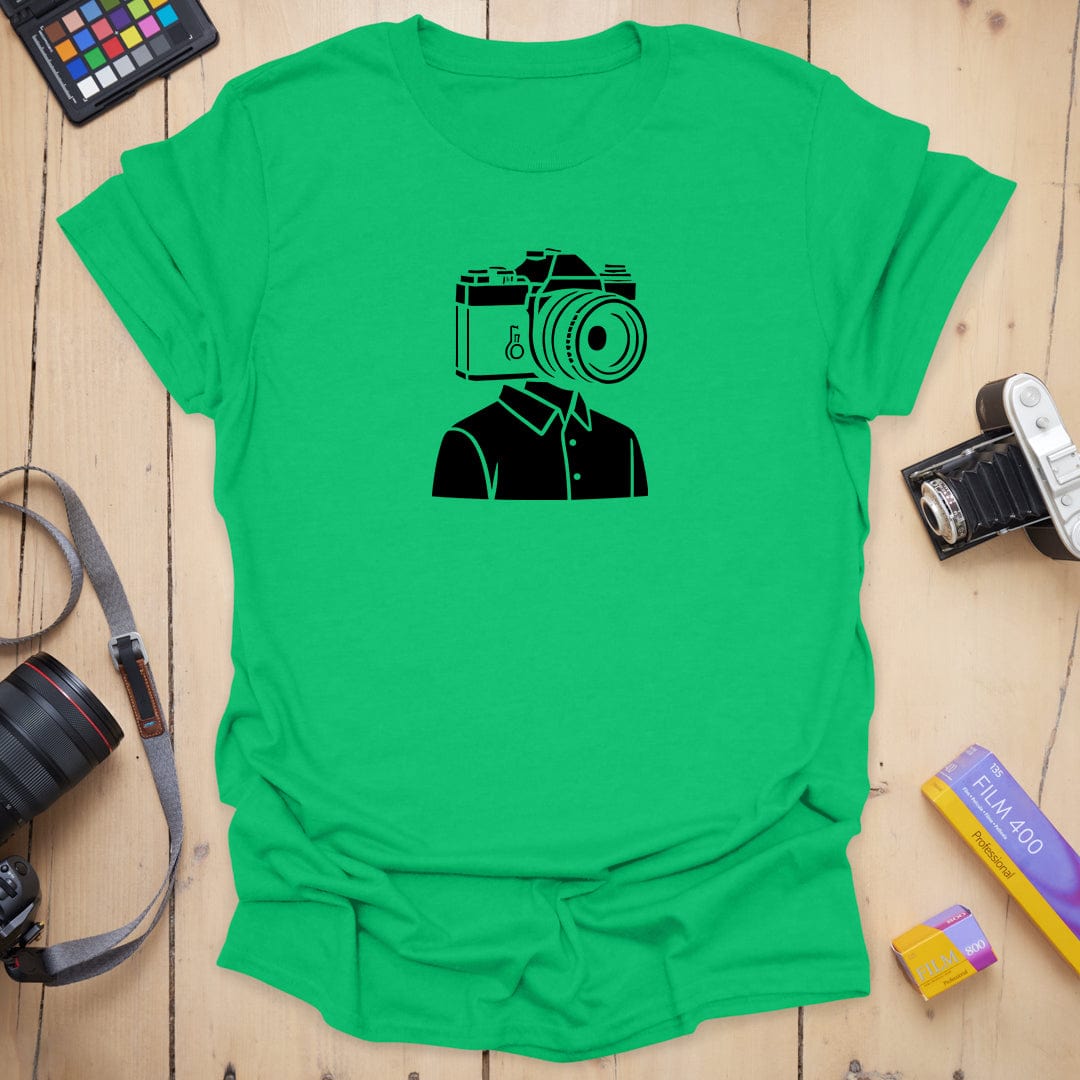 T-Shirt With Camera Head Graphic for Photography Fans