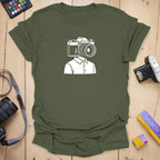 T-Shirt With Camera Head Graphic for Photography Fans