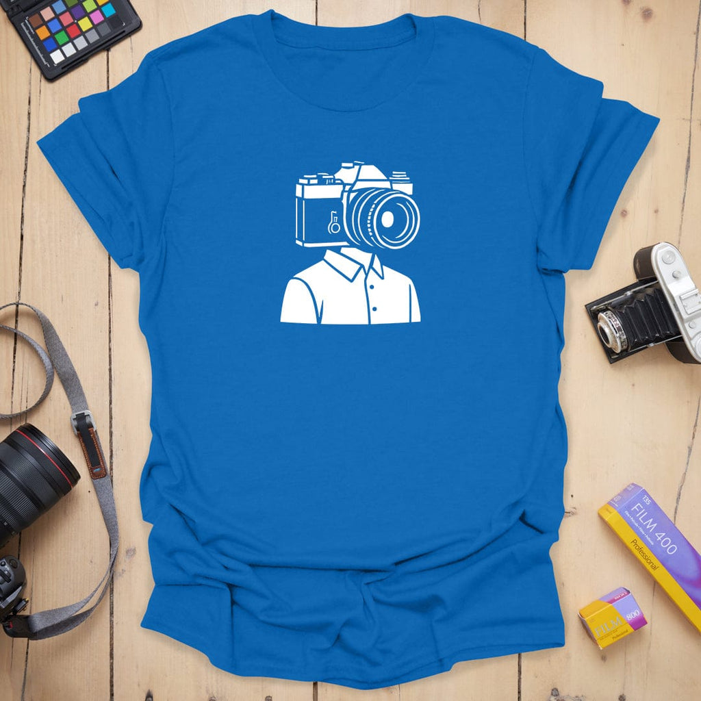 T-Shirt With Camera Head Graphic for Photography Fans