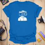 T-Shirt With Camera Head Graphic for Photography Fans