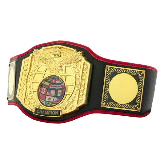 color:black::TITLE Boxing Triple Platinum Title Belt main view