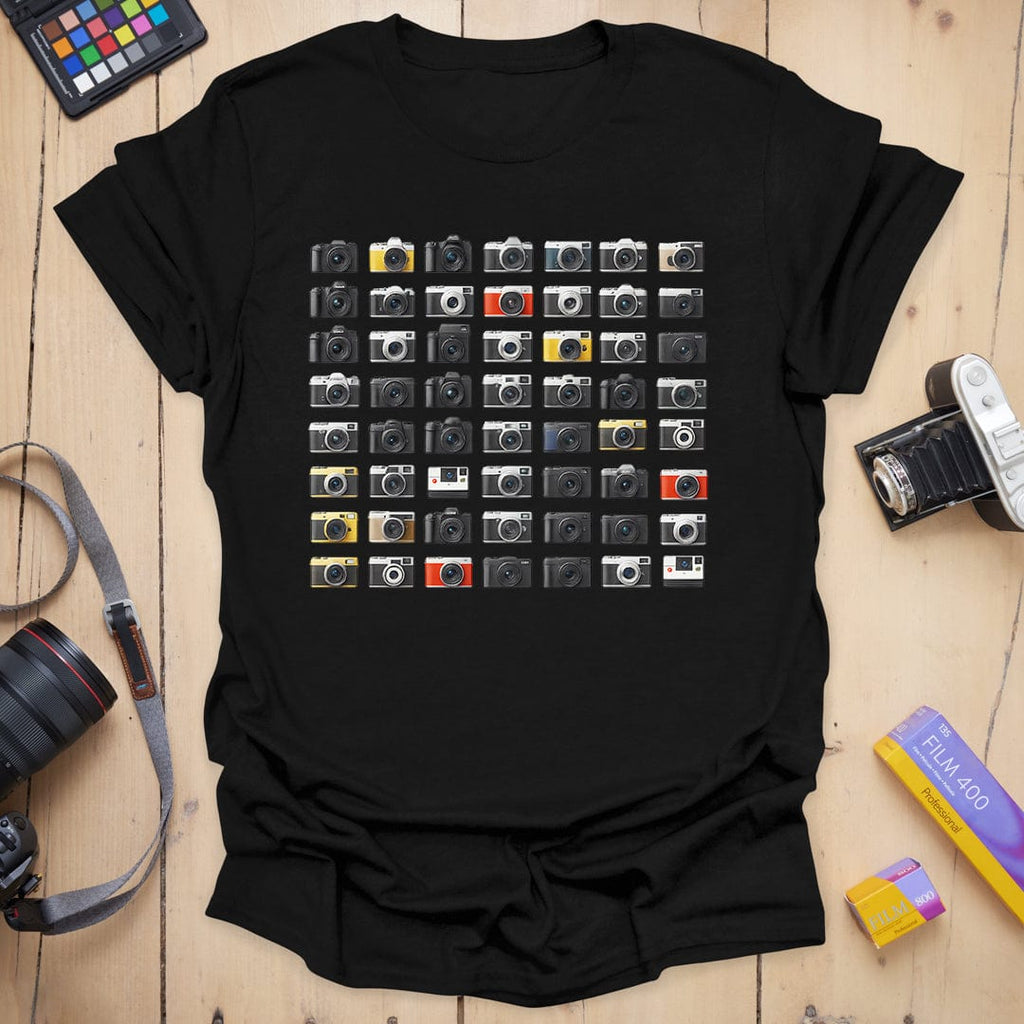 T-Shirt With Retro Camera Collection Graphic