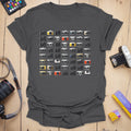 T-Shirt With Retro Camera Collection Graphic