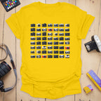 T-Shirt With Retro Camera Collection Graphic