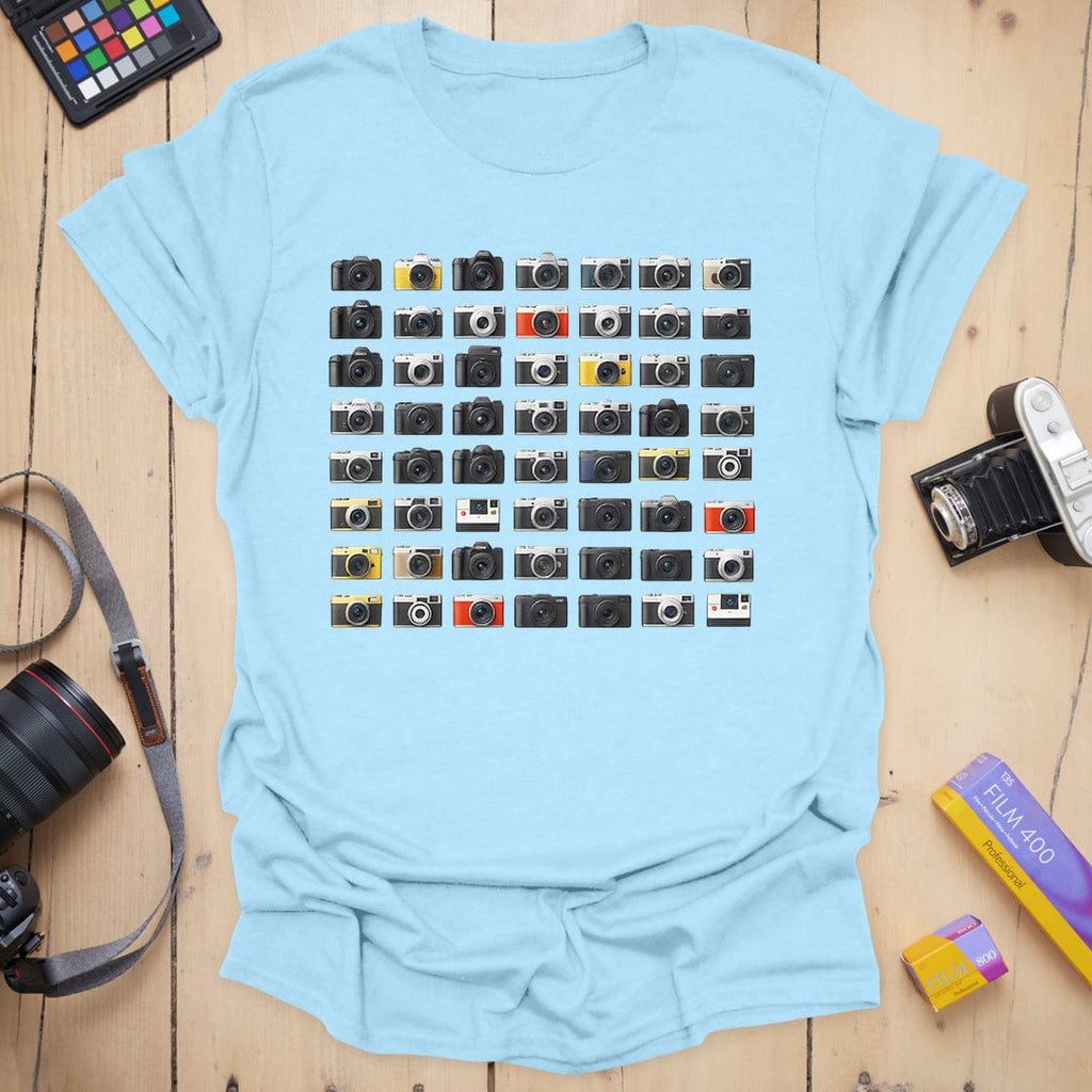 T-Shirt With Retro Camera Collection Graphic