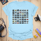T-Shirt With Retro Camera Collection Graphic