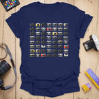 T-Shirt With Retro Camera Collection Graphic