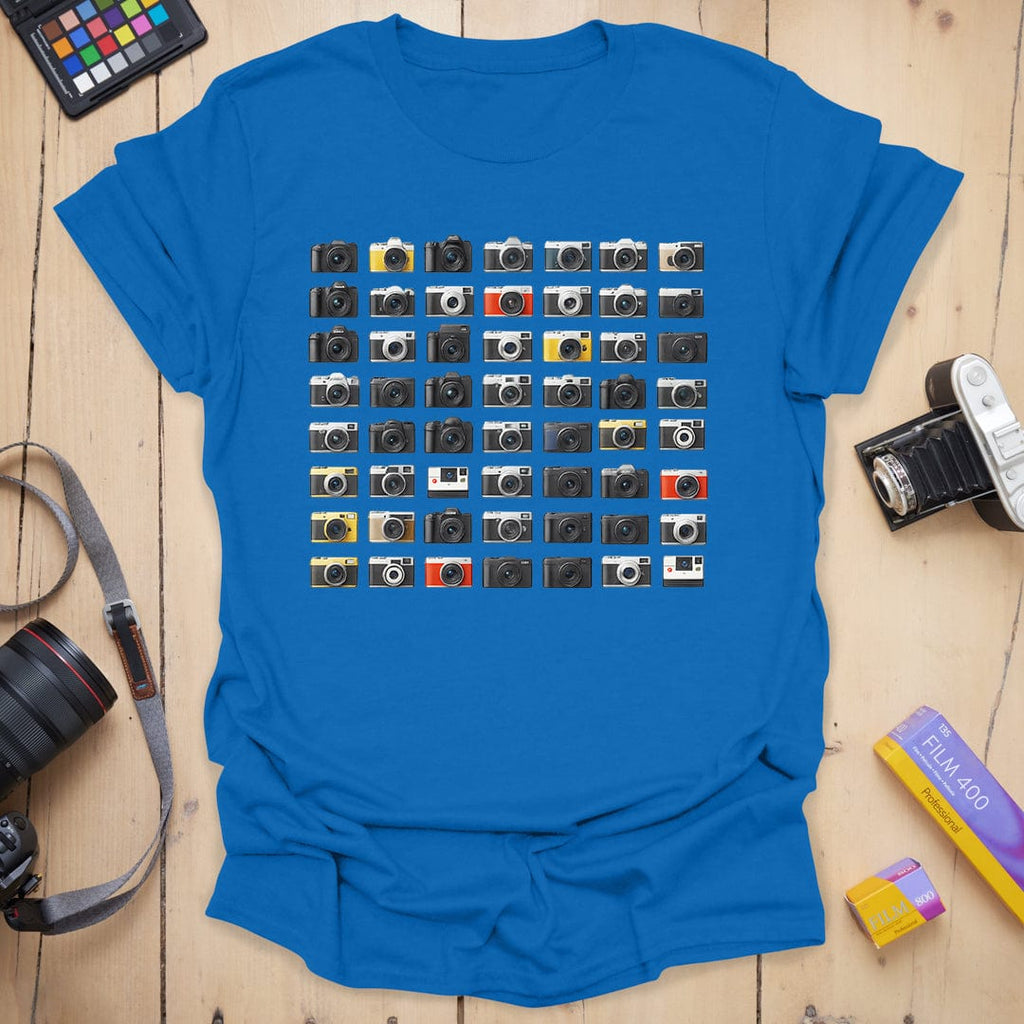 T-Shirt With Retro Camera Collection Graphic