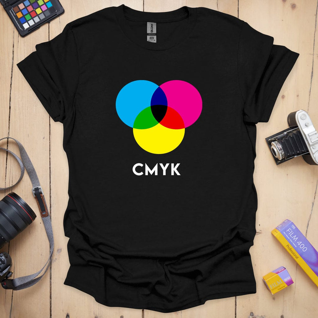 T-Shirt With CMYK Print-Inspired Graphic