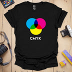 T-Shirt With CMYK Print-Inspired Graphic
