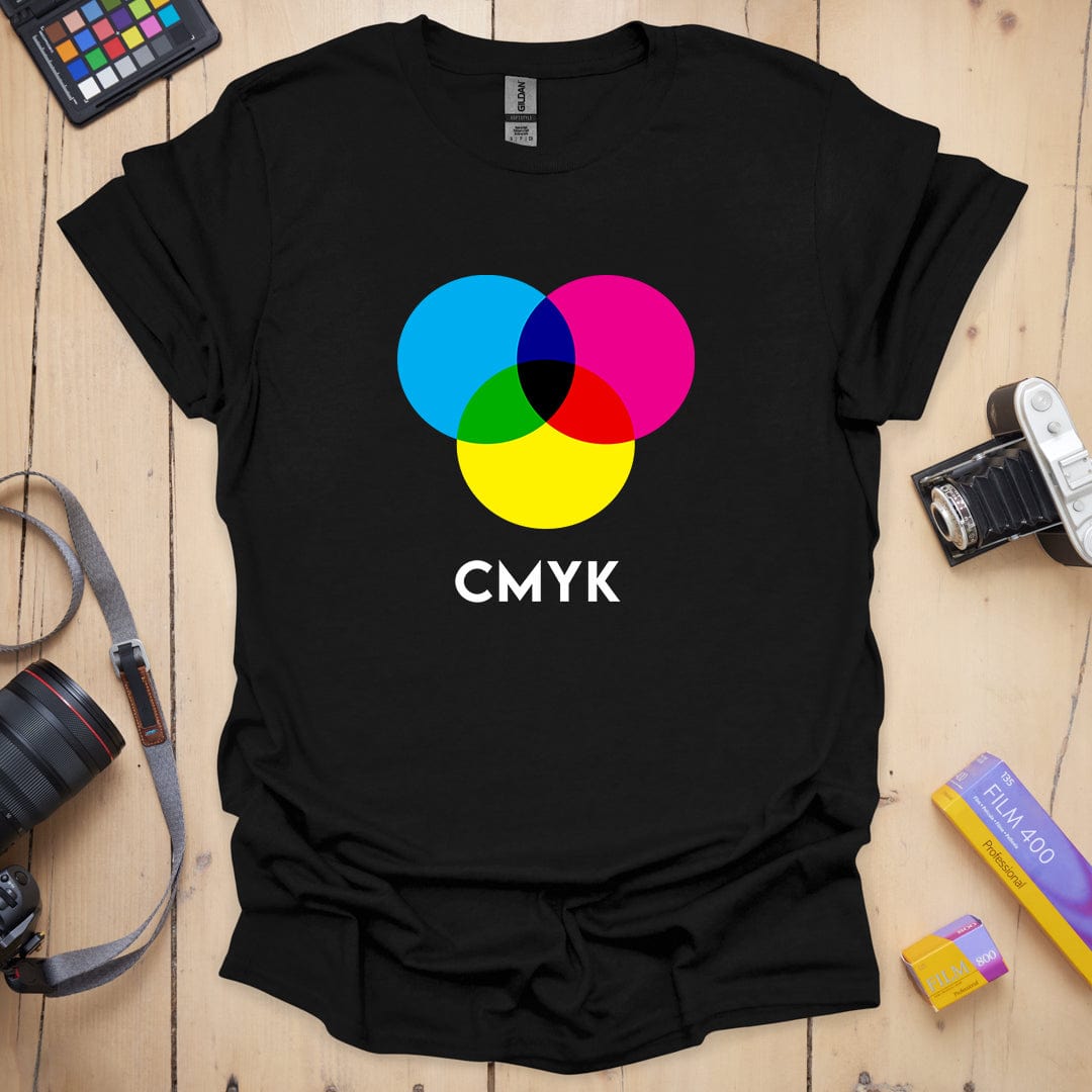 T-Shirt With CMYK Print-Inspired Graphic