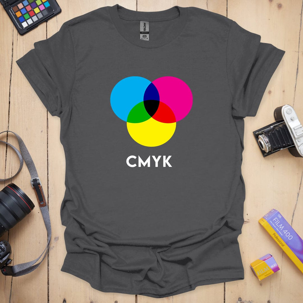 T-Shirt With CMYK Print-Inspired Graphic