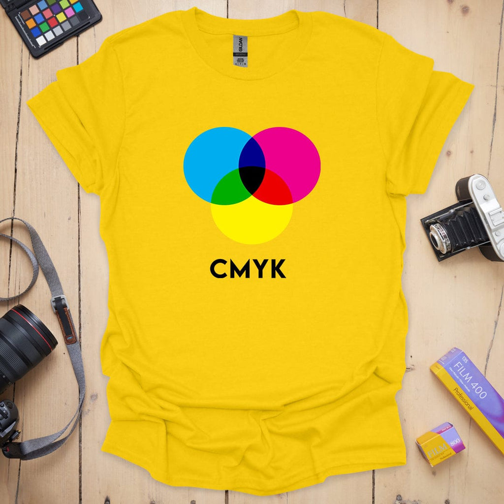 T-Shirt With CMYK Print-Inspired Graphic