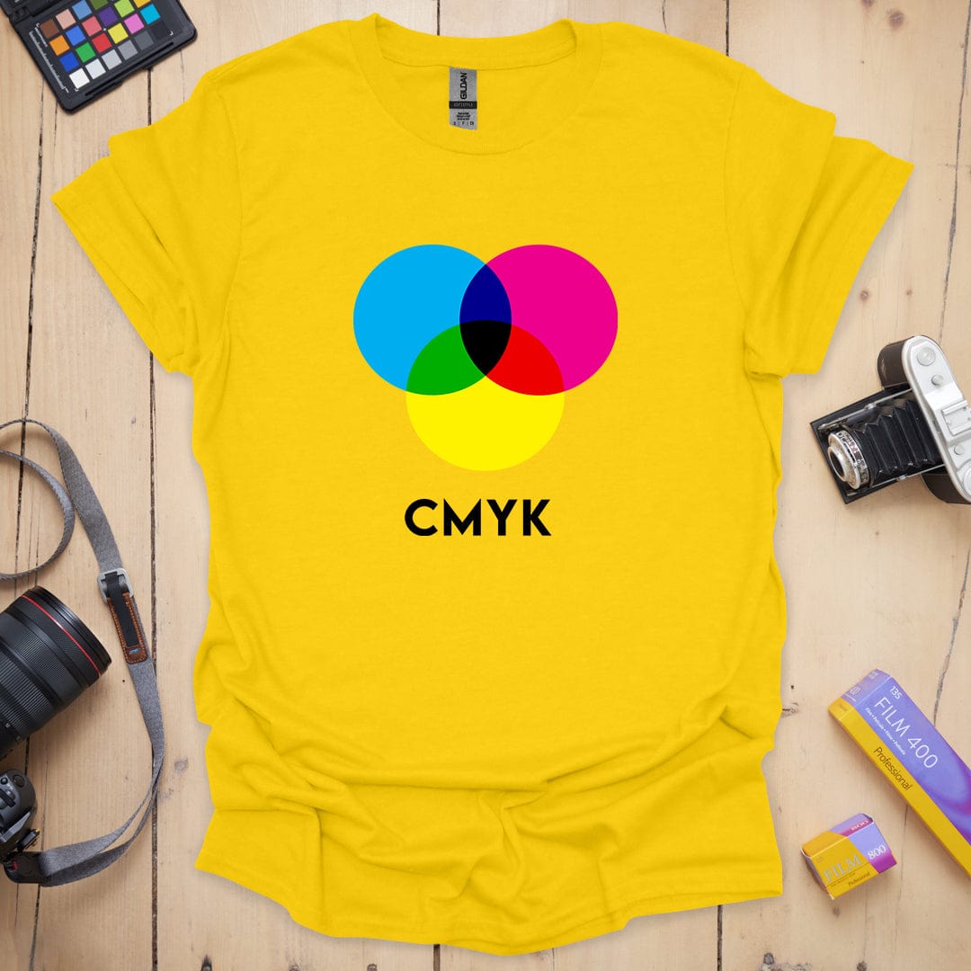 T-Shirt With CMYK Print-Inspired Graphic