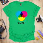 T-Shirt With CMYK Print-Inspired Graphic