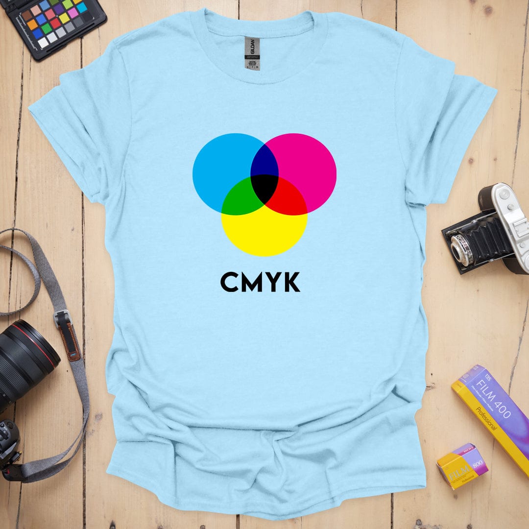 T-Shirt With CMYK Print-Inspired Graphic