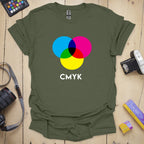 T-Shirt With CMYK Print-Inspired Graphic