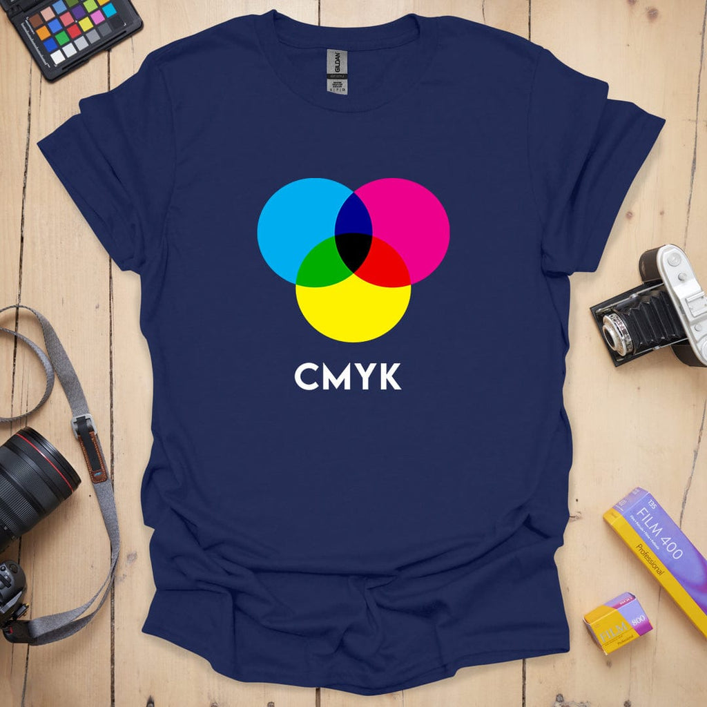 T-Shirt With CMYK Print-Inspired Graphic