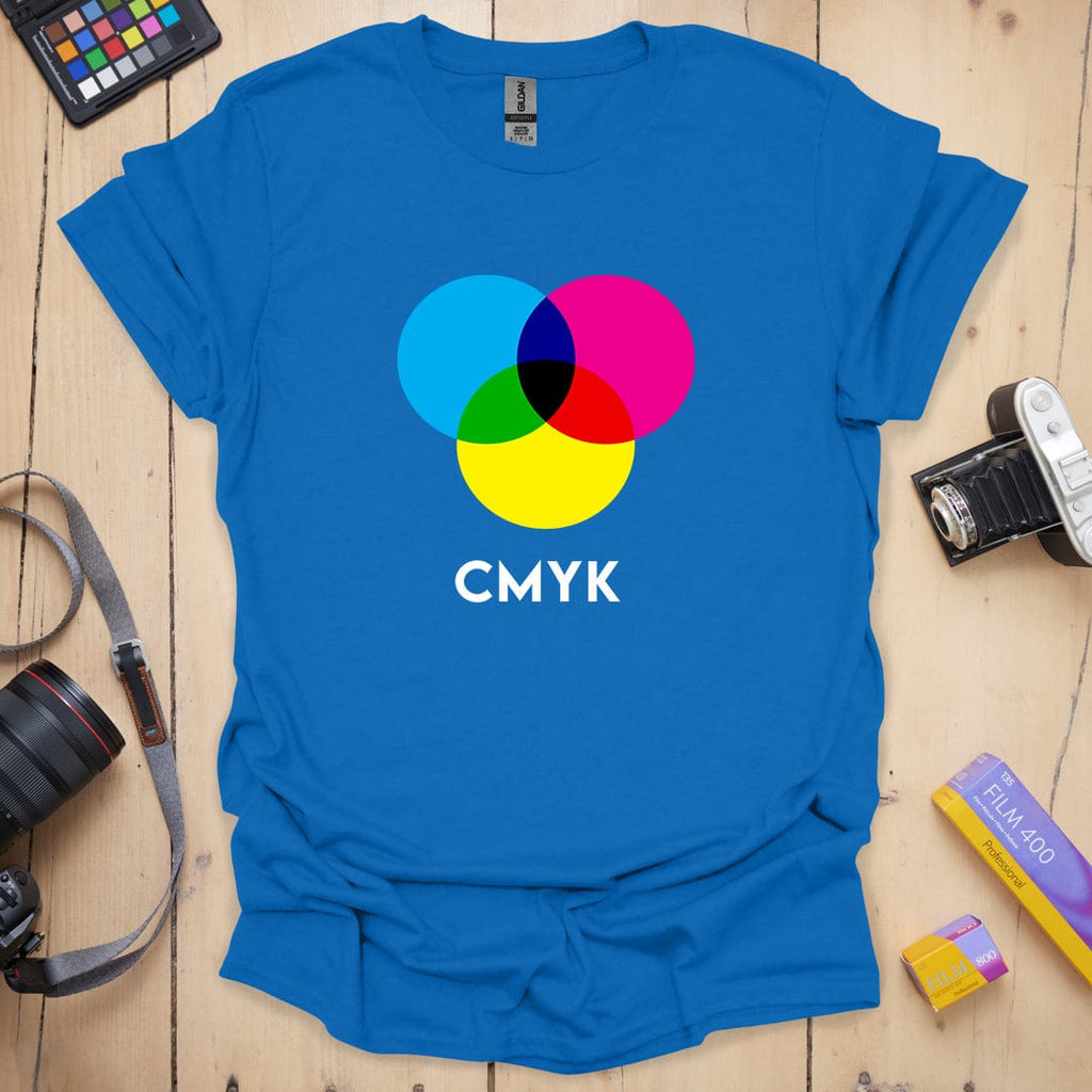 T-Shirt With CMYK Print-Inspired Graphic