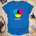 T-Shirt With CMYK Print-Inspired Graphic