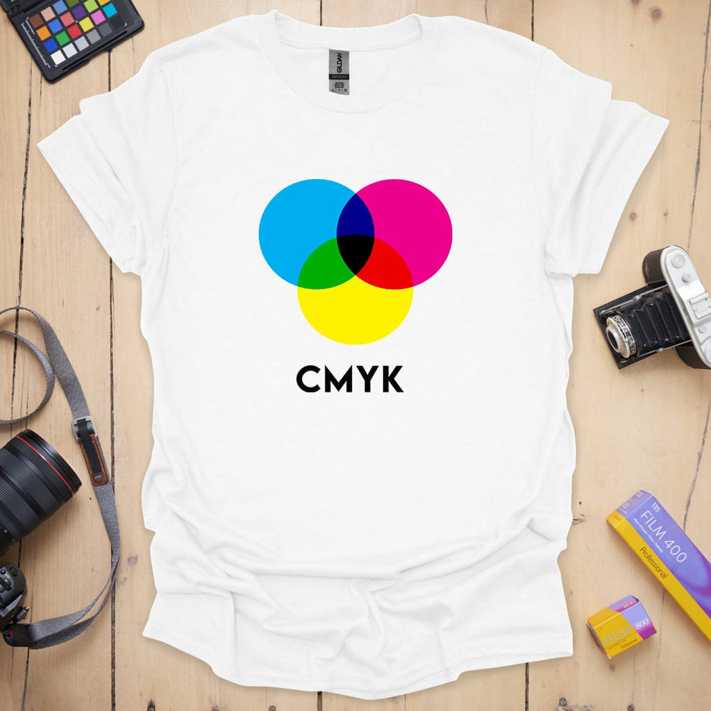 T-Shirt With CMYK Print-Inspired Graphic