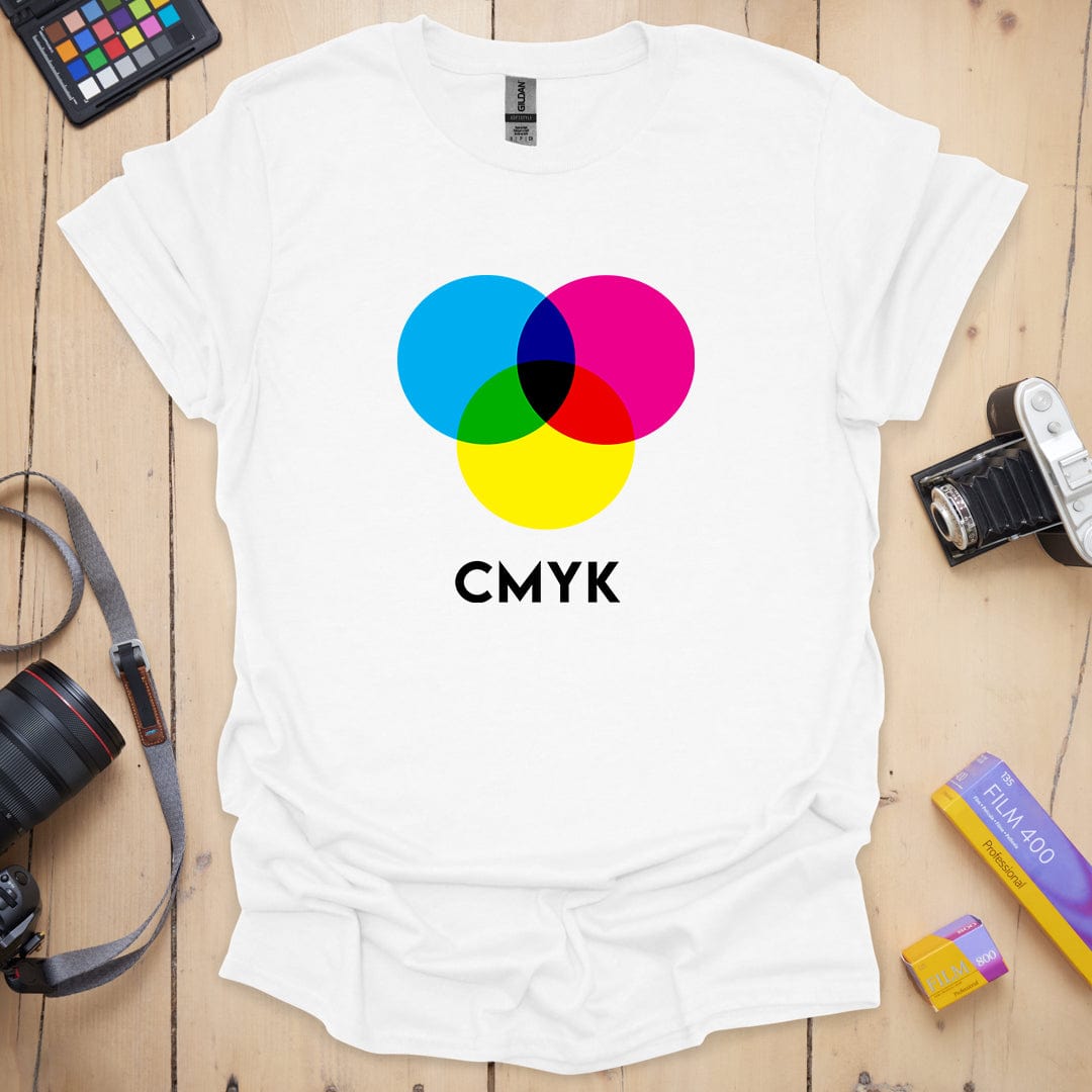 T-Shirt With CMYK Print-Inspired Graphic
